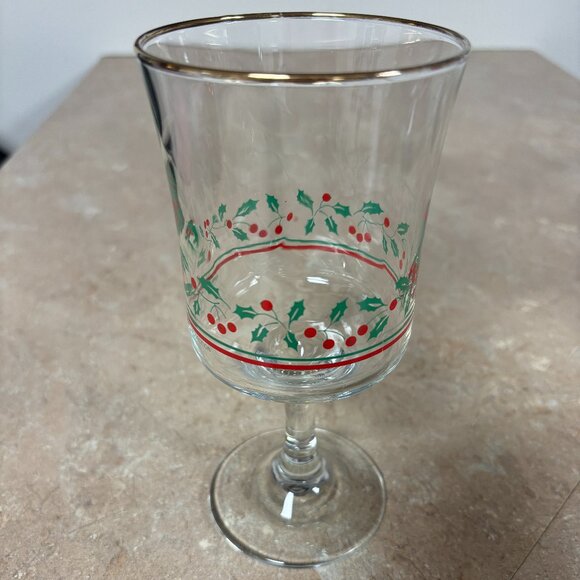 Arbys Other - Arby "Holly Berry" Water/Wine Glasses - Vintage 1986